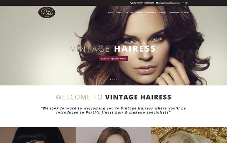 Vintage Hairess - WordPress Designers Perth